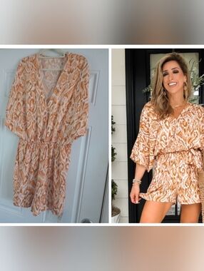 Cupshe Animal Print Romper Size Medium Nwt